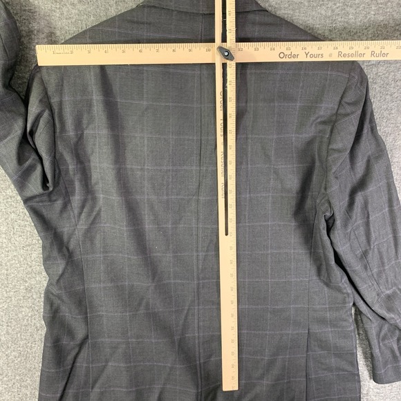 Etro Milano Blazer Jacket Men 44R Gray Windowpane Wool - Picture 15 of 16